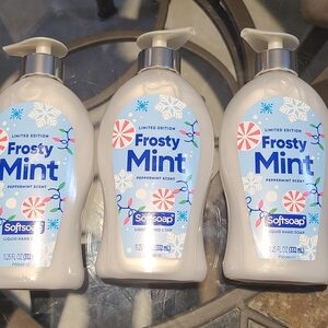 Soft Soap LIMITED EDITIO. Frosty Mint Liquid Hand Soap - White x 3 Bottles NEW